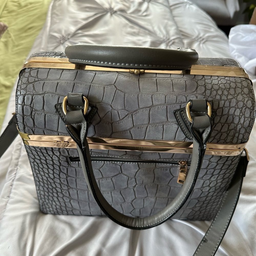 Beautiful grey bucket purse